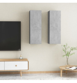 Meubles TV 2 pcs Gris béton...