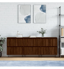 Buffets 3 pcs Chêne marron...