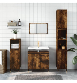 Armoire de bain chêne fumé...