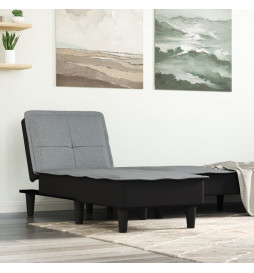 Chaise longue gris clair tissu