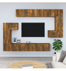 Meuble TV mural Chêne fumé...