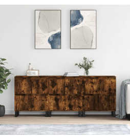 Buffets 3 pcs Chêne fumé...