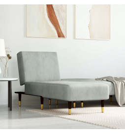 Chaise longue gris clair...
