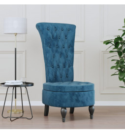 Chaise à dossier haut bleu...