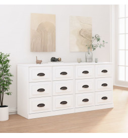 Buffets 2 pcs blanc bois...
