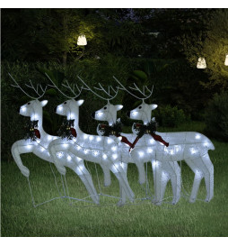 Rennes de Noël 4 pcs Blanc...