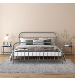 Tables de chevet 2 pcs Gris...