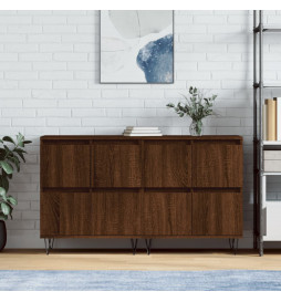 Buffets 2 pcs chêne marron...