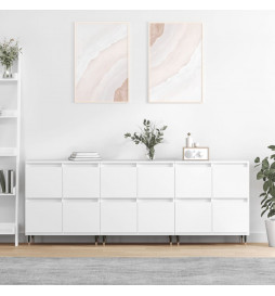 Buffets 3 pcs Blanc Bois...