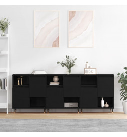 Buffets 3 pcs noir bois...