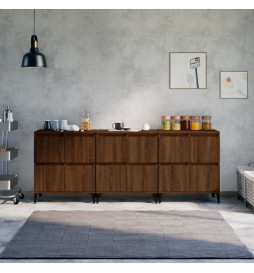 Buffets 3 pcs chêne marron...