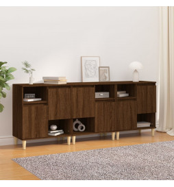 Buffets 3 pcs chêne marron...