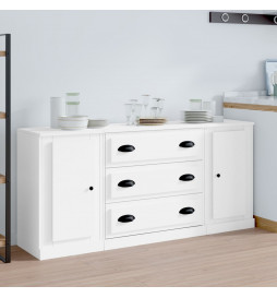 Buffets 3 pcs Blanc Bois...