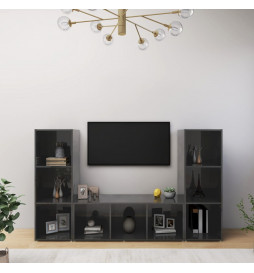 Meubles TV 3 pcs Gris...