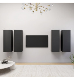 Meubles TV 4 pcs Gris...