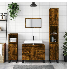 Armoire de bain chêne fumé...