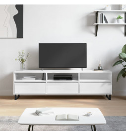 Meuble TV blanc brillant...