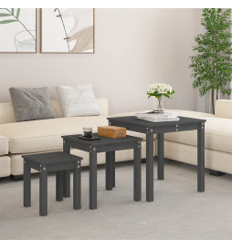 Tables gigognes 3 pcs Gris...