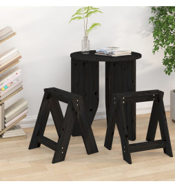 Tabourets lot de 2 noir...