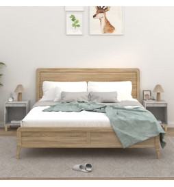 Tables de chevet 2 pcs Gris...