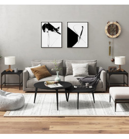 Tables d'appoint 2 pcs Noir...