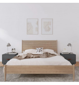 Tables de chevet 2 pcs Gris...