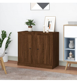 Buffets 2 pcs chêne marron...