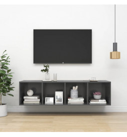 Meuble TV mural Gris...