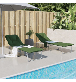 Chaise longue pliable vert...