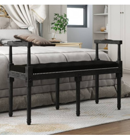 Banc Noir 110x40x70 cm Velours