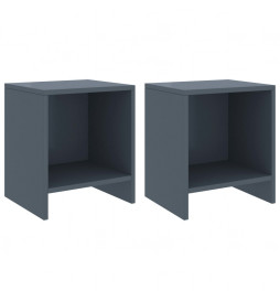 Tables de chevet 2 pcs Gris...
