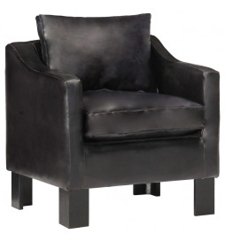 Fauteuil Noir Cuir véritable