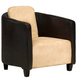 Fauteuil Brun roux et noir...