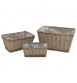 Lits surélevés 3 pcs Osier...