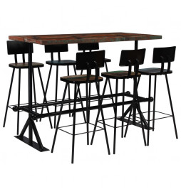 Mobilier de bar 7 pcs Bois...