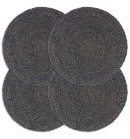 Napperons 4 pcs Gris foncé...