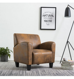 Chaise Marron Similicuir daim