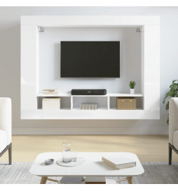 Meuble TV blanc brillant...