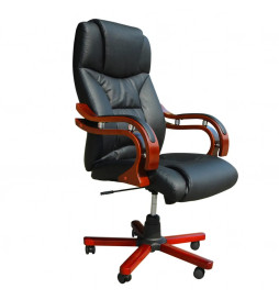 Fauteuil cuir mélangé noir...