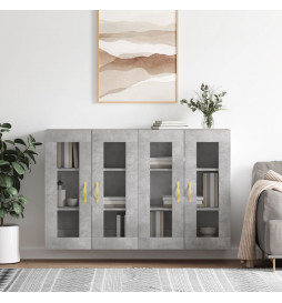 Armoires murales 2 pcs gris...