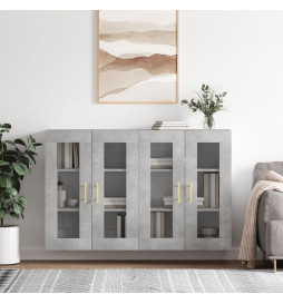 Armoires murales 2 pcs gris...