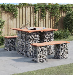 Banc jardin design gabion...