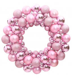 Couronne de Noël rose 45 cm...