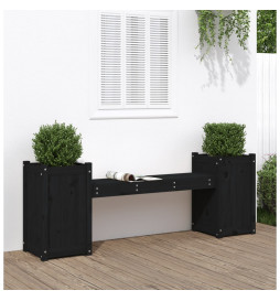 Banc avec jardinières noir...
