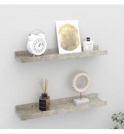 Étagères murales 2 pcs Gris...