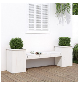 Banc avec jardinières blanc...