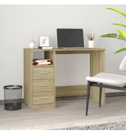 Bureau avec tiroirs Chêne...