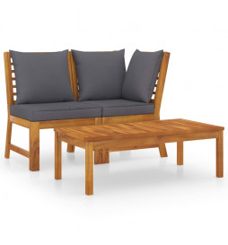 Salon de jardin 3pcs et...