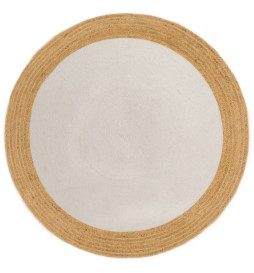 Tapis tressé Blanc et...