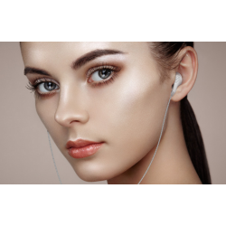 Ecouteurs Plat pour Smartphone avec Micro Réglage Kit Main Libre Casque Universel Prise  Jack